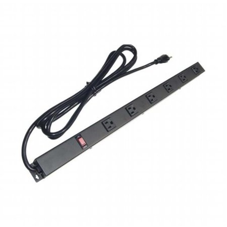 E-DUSTRY INC e-dustry EPS-20610V1 6 Outlet Metal Power Strip; Black - 24 in. EPS-20610V1